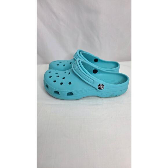 CROCS Turquoise Unisex Slip on Clogs Shoes Sandals Women's 8 - Picture 6 of 11